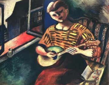 マルク・シャガール Painting - リサと現代マンドリン マルク・シャガール